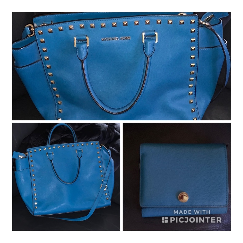 MICHAEL KORS SELMA STUD LGE SATCHEL W/WALLET MK